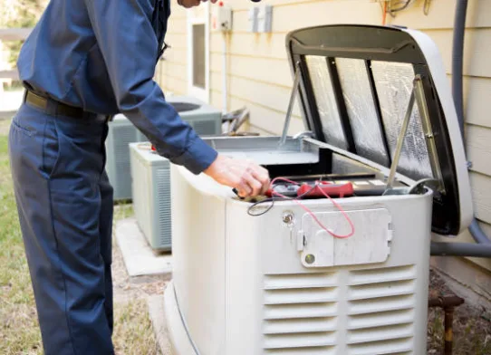 Standby backup generator installed at a home